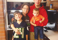 Susan Ball with sons, Dylan, Bryden and Christian